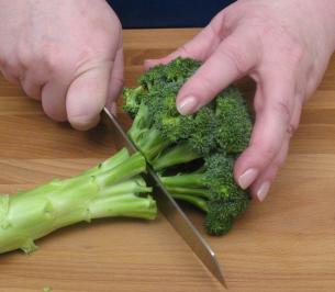 Cleaning of broccoli. Clean broccoli heads